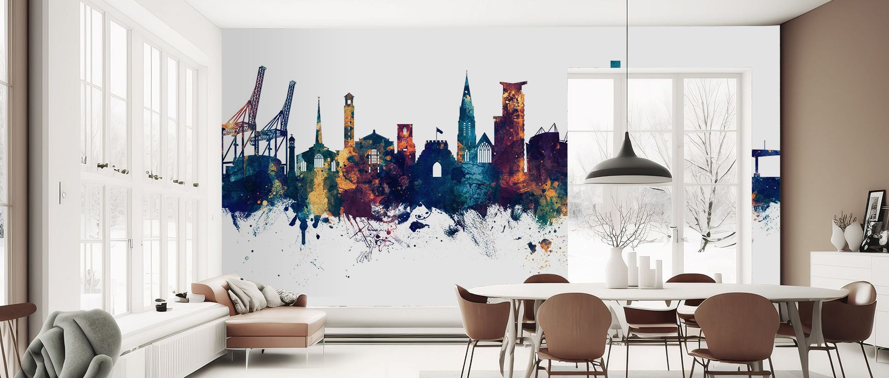 Distinct character appears in Southampton England Skyline Blue & Bronze Wallpaper, where rooftops shine with brilliance. The palette conveys timeless rhythm, turning walls into stylish retreats. Living spaces or bedrooms benefit from its refinement.