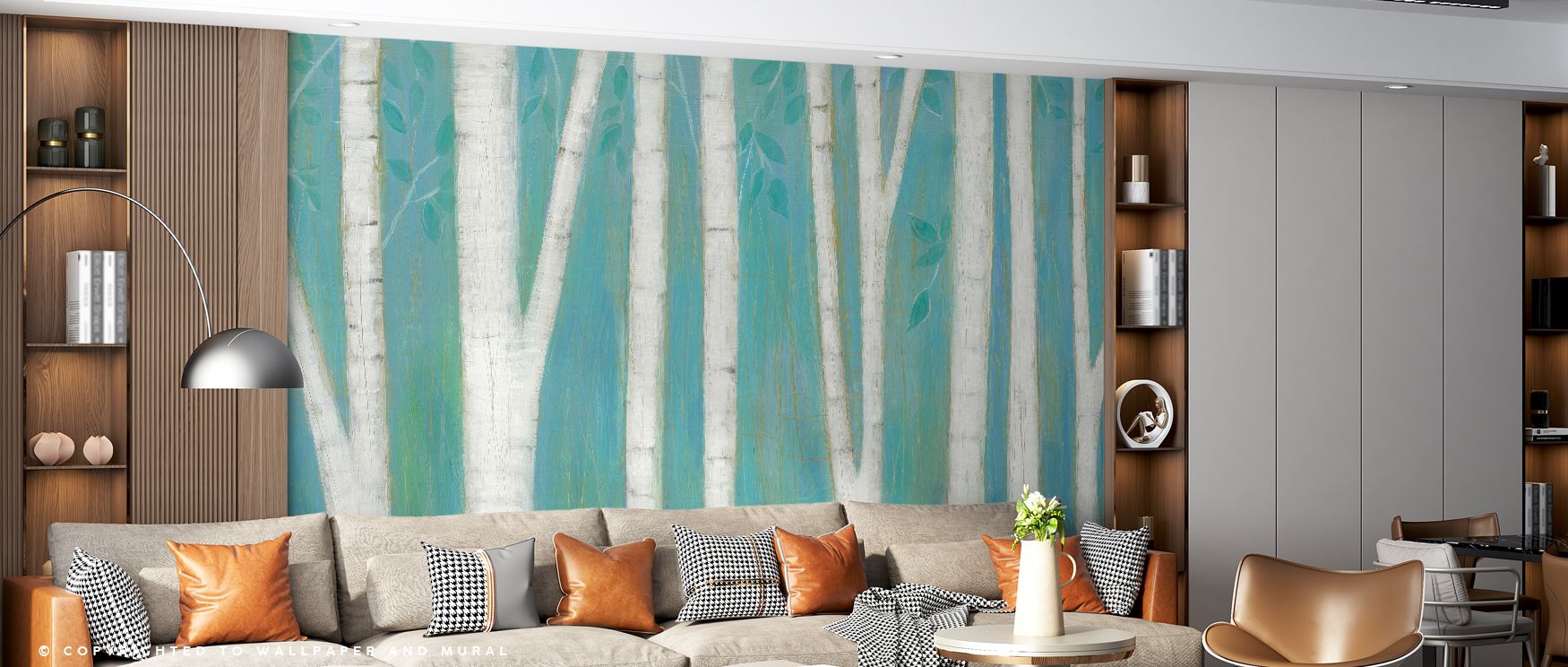 Serene presence fills Spring Woods Wallpaper, where trees stand with elegance. Each detail enriches interiors, making walls tranquil. The palette conveys balance, ideal for bedrooms or living spaces seeking harmony.
