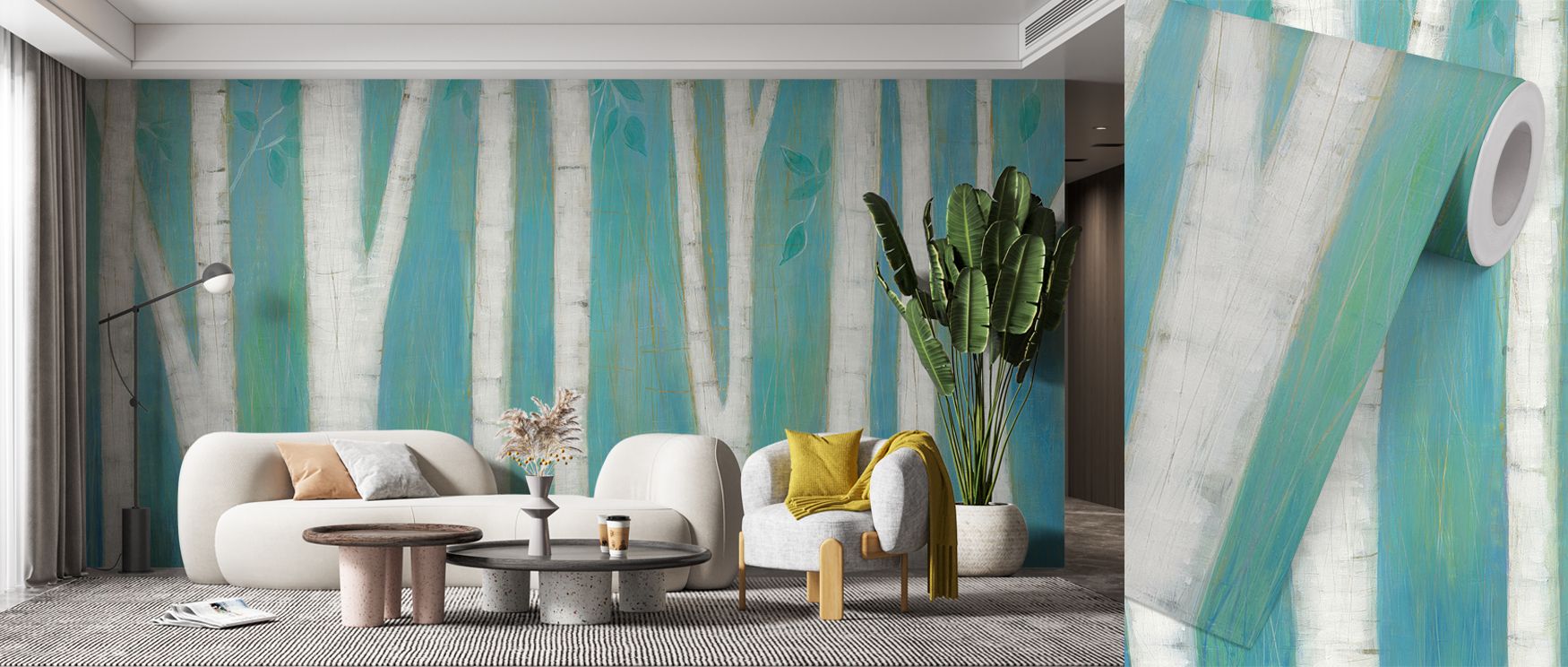 Gentle greenery enriches Spring Woods Wallpaper, where trees convey timeless presence. The imagery radiates harmony, uplifting interiors. Walls glow with peaceful energy, ideal for bedrooms or studies. The palette celebrates nature indoors.