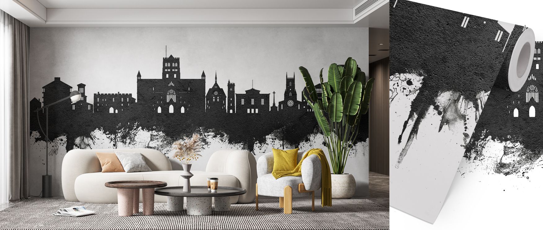 Distinct forms dominate St Albans England Skyline Black & White Wallpaper, where silhouettes radiate elegance. The palette conveys balance, shaping interiors with grace. Bedrooms or offices benefit from its clarity, filled with cultural sophistication.