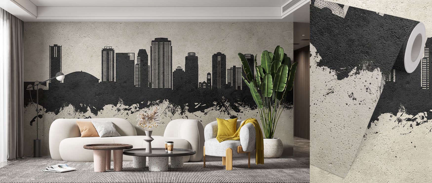 Distinct silhouettes shine in St Petersburg Florida Skyline Concrete Wallpaper, where textures create industrial balance. The palette conveys raw beauty, enriching interiors. Walls glow with grit and sophistication, perfect for studies or bedrooms.