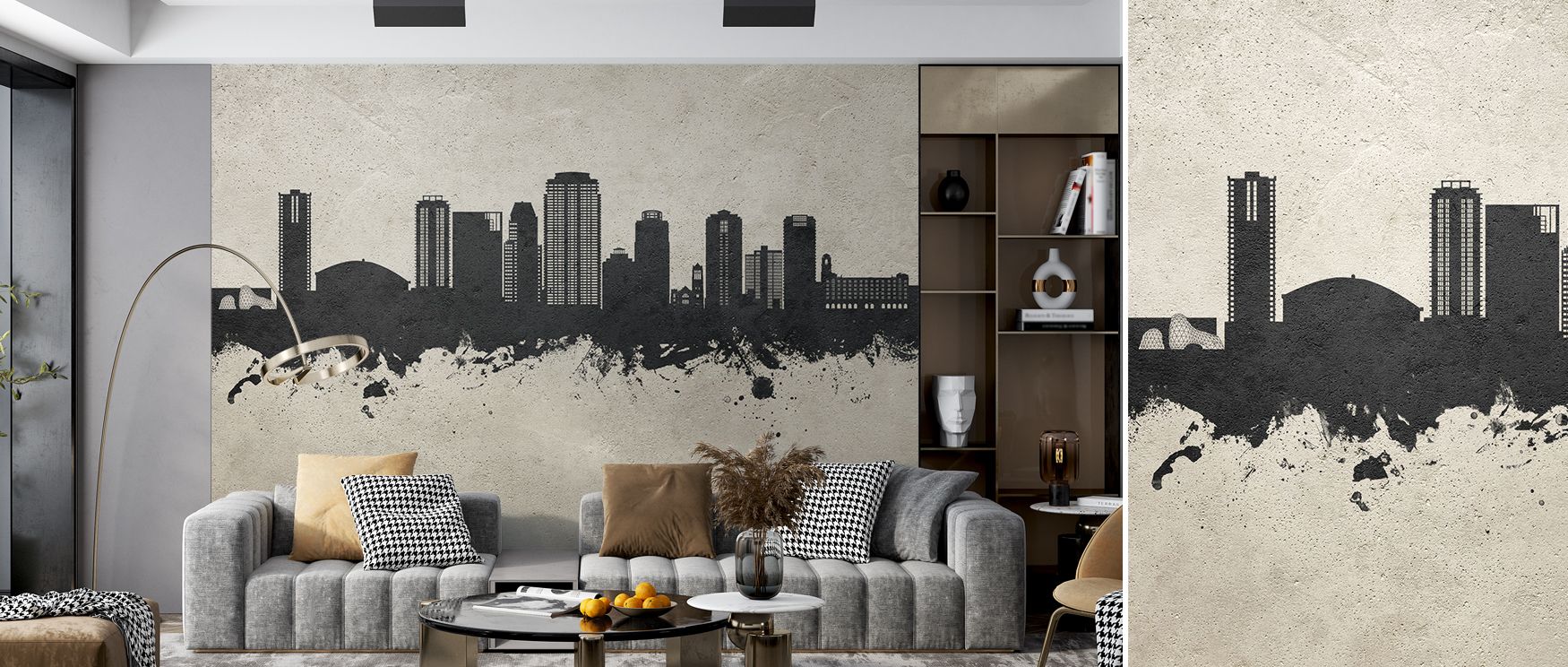 Gritty elegance thrives in St Petersburg Florida Skyline Concrete Wallpaper, where raw tones highlight city character. The design conveys urban strength, enriching interiors. Living rooms or bedrooms glow with refined industrial charm.
