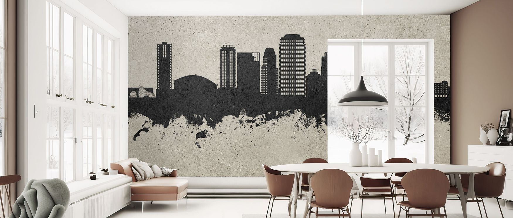 Concrete tones dominate St Petersburg Florida Skyline Concrete Wallpaper, where skyline structures appear rugged. Each element conveys modern industrial charm, turning interiors into powerful sanctuaries. Lofts or offices glow with grit and strength.