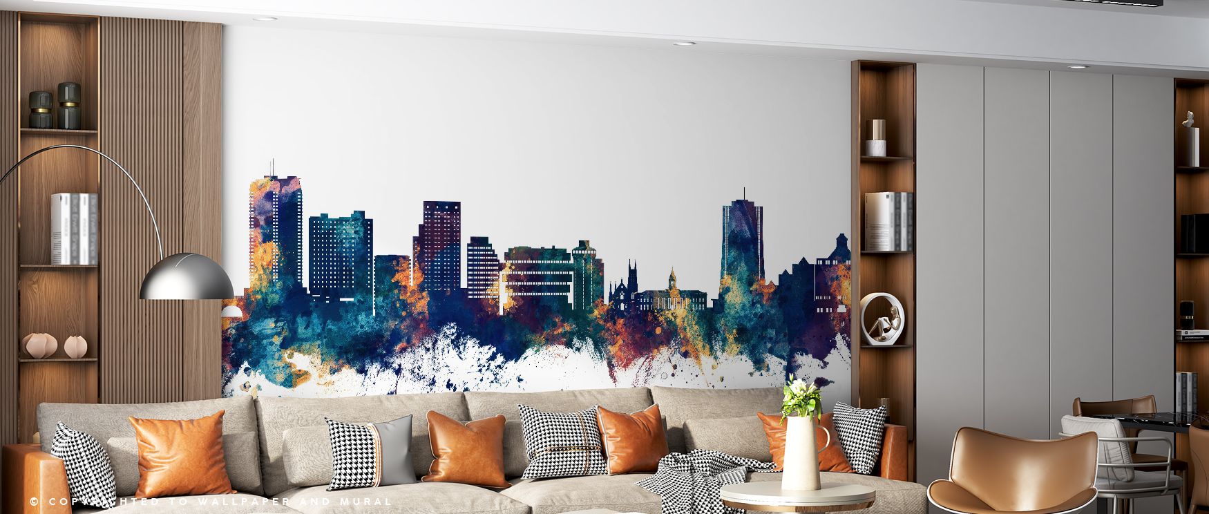Distinct character thrives in Stamford Connecticut Skyline Blue & Bronze Wallpaper, where silhouettes rise with clarity. Each line conveys urban presence, making interiors sophisticated. Bedrooms or offices glow with timeless atmosphere.