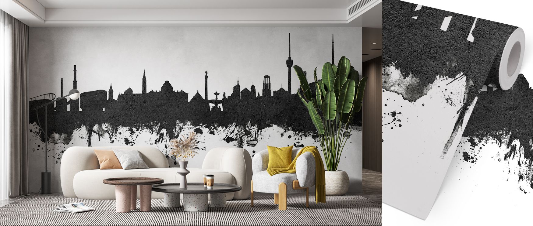 Distinct silhouettes highlight Stuttgart Germany Skyline Black & White Wallpaper, where monochrome tones inspire charm. Each structure conveys artistry, shaping interiors. Walls glow with refinement, making bedrooms or offices stylish sanctuaries.