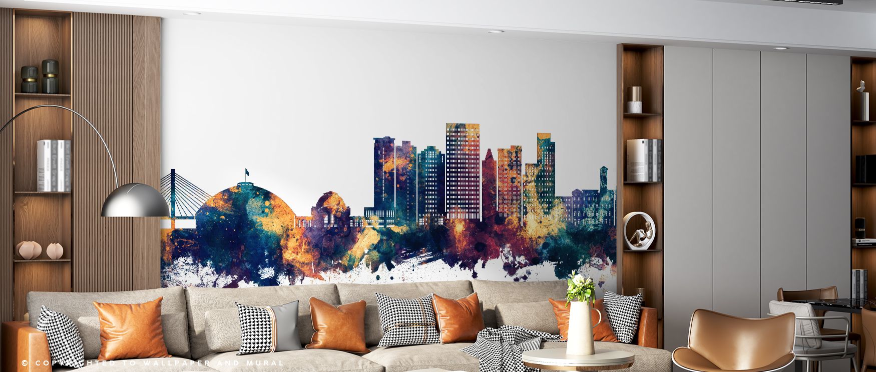 Distinct artistry fills Tacoma Washington Skyline Blue & Bronze Wallpaper, where silhouettes rise gracefully. Each form conveys cultural balance, enriching interiors. Walls glow with calm rhythm, ideal for bedrooms.