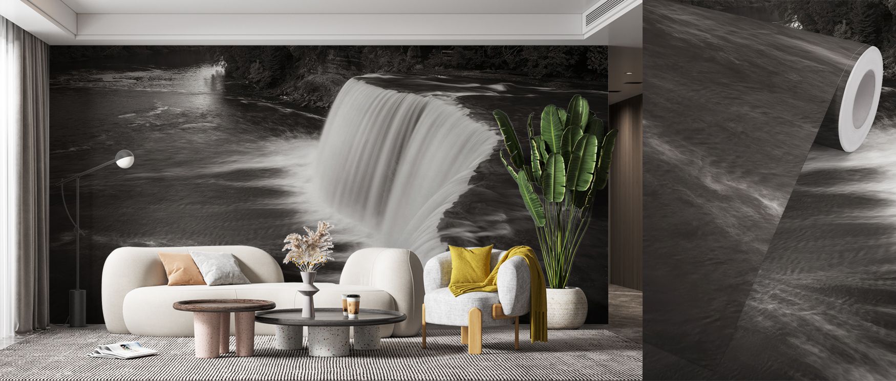 Refreshing tones enrich Tahquamenon Falls Wallpaper, where waterfalls convey natural artistry. Each form uplifts interiors with balance. Walls glow with serenity, perfect for living rooms or bedrooms.
