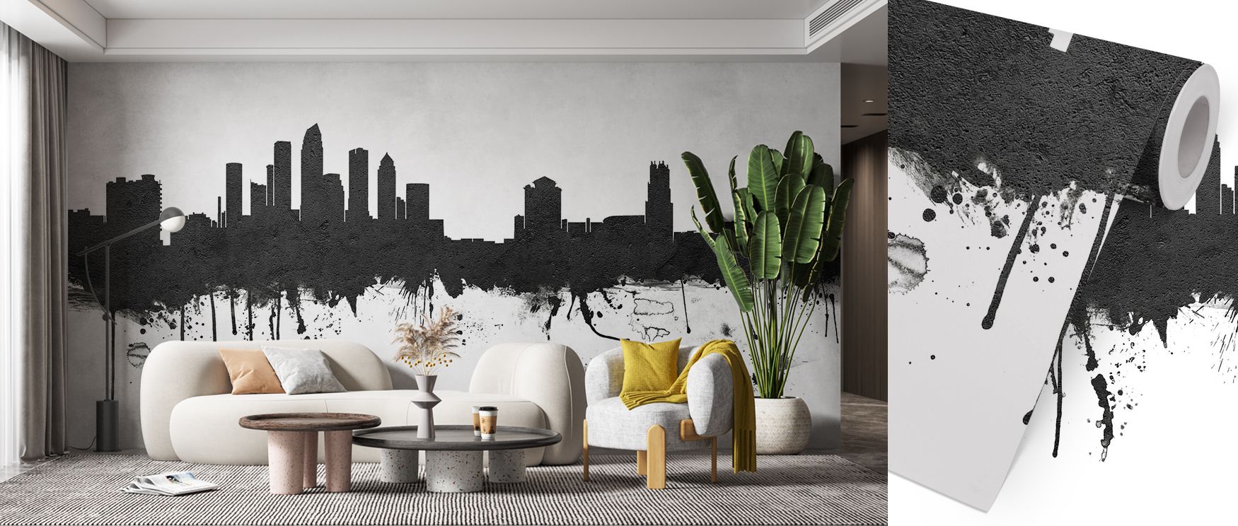 Architectural grace fills Tampa Florida Skyline Black & White Wallpaper, where monochrome artistry celebrates balance. Each structure feels timeless, shaping walls into bold canvases of elegance. Living rooms glow with urban calm, enriched by heritage cha
