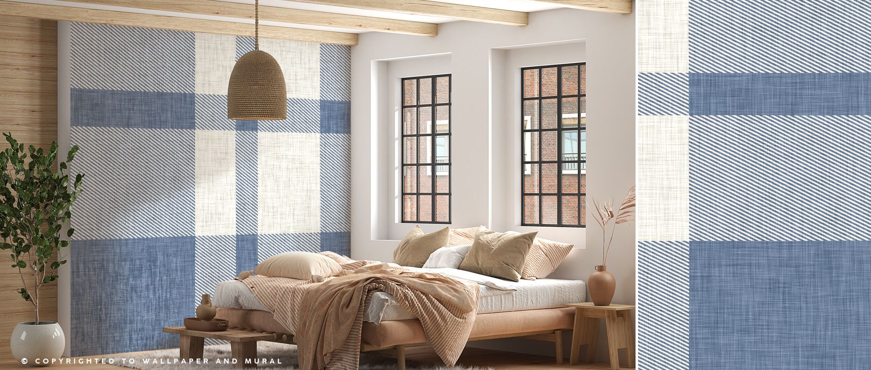 Traditional artistry enriches Tartan Flax Premium Wallpaper, where warm tones radiate character. Each line conveys rhythm, shaping interiors with charm. Bedrooms glow with comfort, filled with heritage refinement.