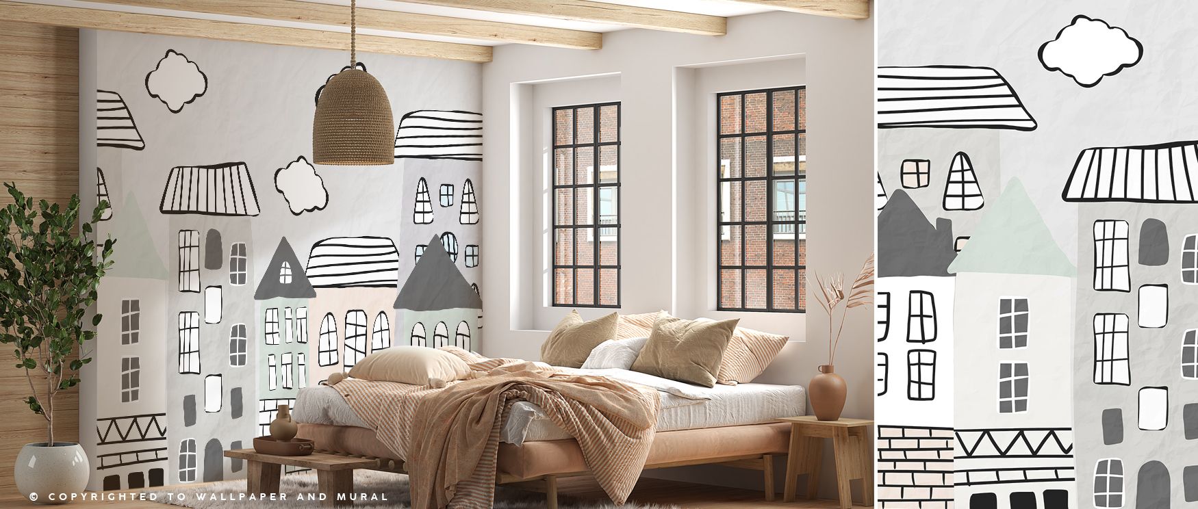 Expressing nature’s quiet charm, the Three Clouds Wallpaper creates a seamless transition between wall and sky. Its imagery speaks of harmony, with tones that feel both soothing and expansive. The overall effect offers timeless calmness, allowing rooms to