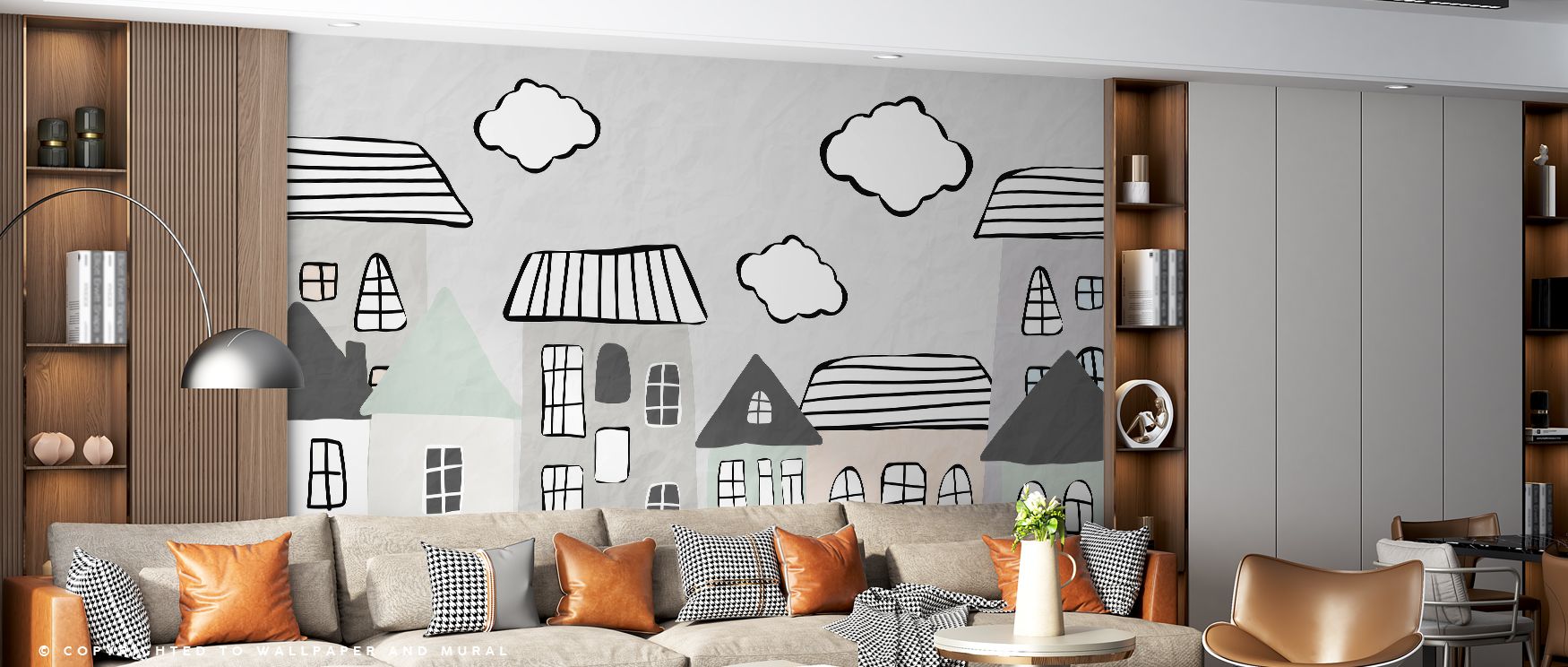 Within the Three Clouds Wallpaper, artistic presence emerges through delicate forms. Each line suggests movement slowed into stillness, creating a poetic surface. The palette adds subtle depth while maintaining simplicity. The result is a balanced composi