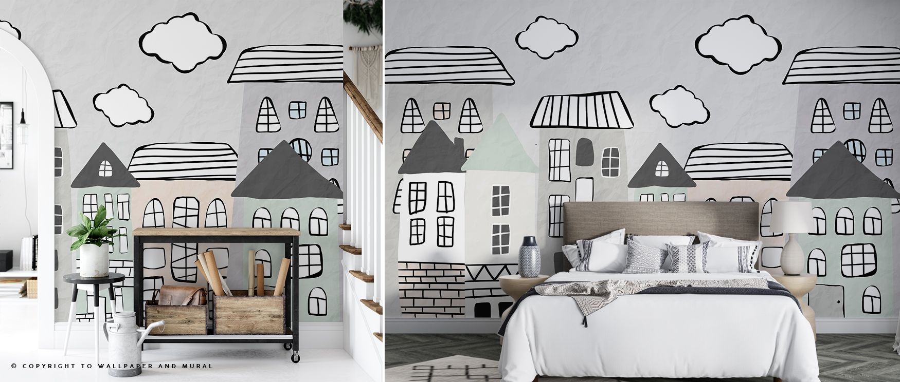 The Three Clouds Wallpaper translates the openness of the horizon into indoor serenity. Its clouds drift like slow-moving poetry, bringing rhythm to the surface. This artistic imagery elevates interiors with subtle charm, encouraging reflection. The desig