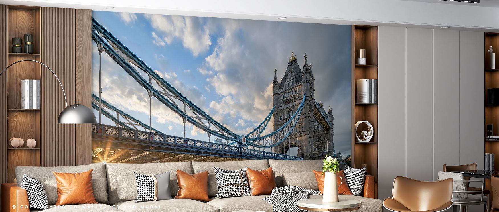 With the Tower Bridge Study Wallpaper, London’s spirit enters interiors. The landmark’s form suggests strength, while the design’s palette maintains sophistication. This composition communicates timeless appeal, ensuring walls feel meaningful. Its presenc