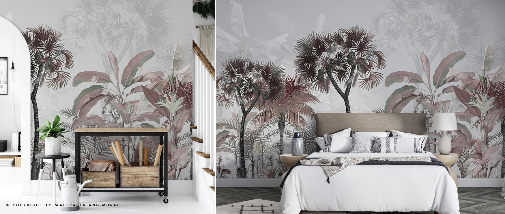 Natural rhythm shapes the mood with overlapping foliage rendered in soft color. Each line feels airy, allowing walls to glow with peace. Interiors adopt freshness from the Tropical Forest Strolls Light Blue Wallpaper, a versatile design that thrives in be