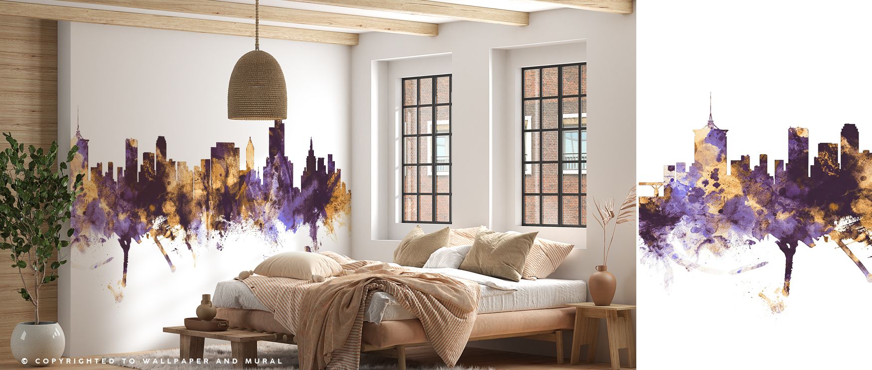 Striking contrasts define this imagery, where bold colors enhance structural rhythm. The Tulsa Oklahoma Skyline Purple & Gold Wallpaper carries energy indoors, offering balance and elegance. Bedrooms gain distinctive charm under its luminous presence. 