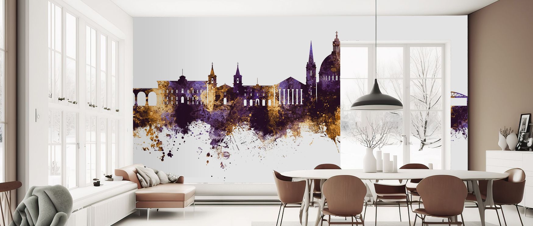 Refined detailing adds gravitas to the imagery, ensuring balance while preserving vibrancy. The Valletta Malta Skyline Purple & Gold Wallpaper offers charm and sophistication, enhancing professional spaces with cultural rhythm. 
