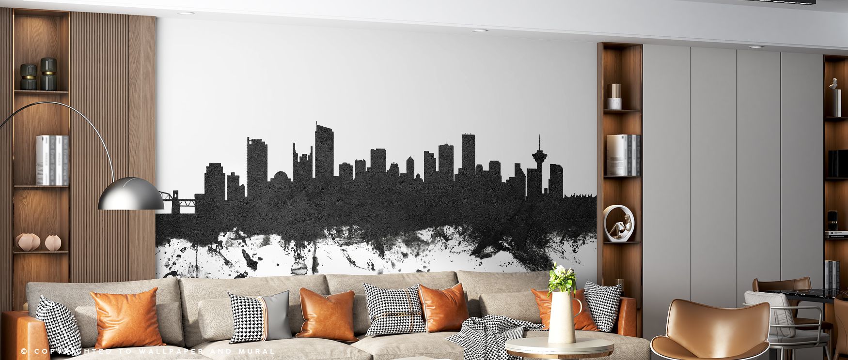 Urban rhythm emerges in strong silhouettes, capturing Vancouver’s charm in refined imagery. The Vancouver Canada Skyline Black & White Wallpaper balances history and modernity, creating harmony on walls. It thrives particularly in professional offices, of