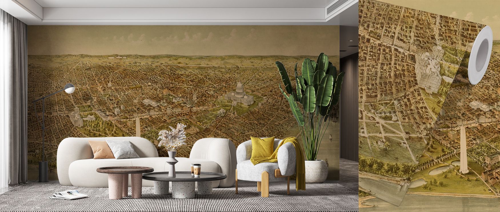 Natural rhythm flows across scenic detail, balancing depth with light. The Washington Views Wallpaper conveys tranquility while projecting grandeur. Interiors glow with character, especially in living rooms where scenery is celebrated. 