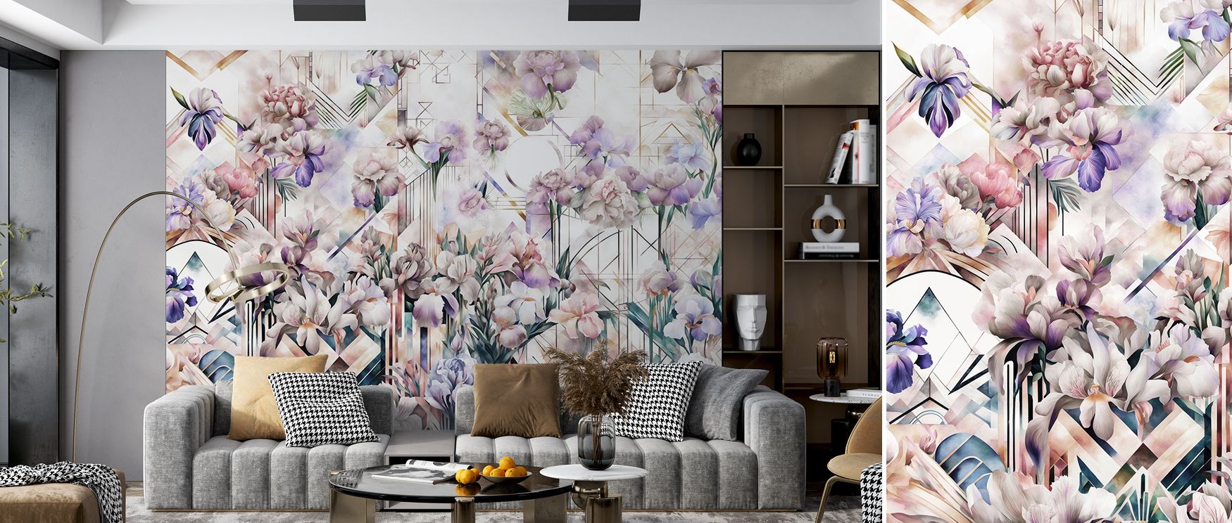 Showcasing blossoms painted in radiant tones, the Watercolor Irises Bright Wallpaper brings life to walls with a soft painterly effect. Each flower emerges in detail, enriched with watercolor shading. This artistic design suggests vitality and natural bea