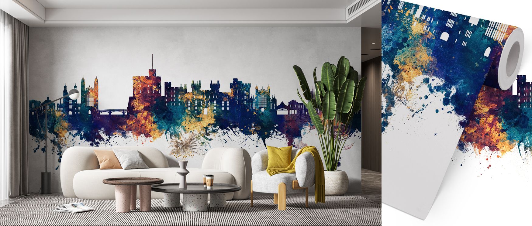 The Windsor England Skyline Blue & Bronze Wallpaper reveals architectural forms painted with intricate precision. The glowing tones highlight grandeur, filling interiors with cultural richness. Its artistry creates elegance, turning walls into luminous ca