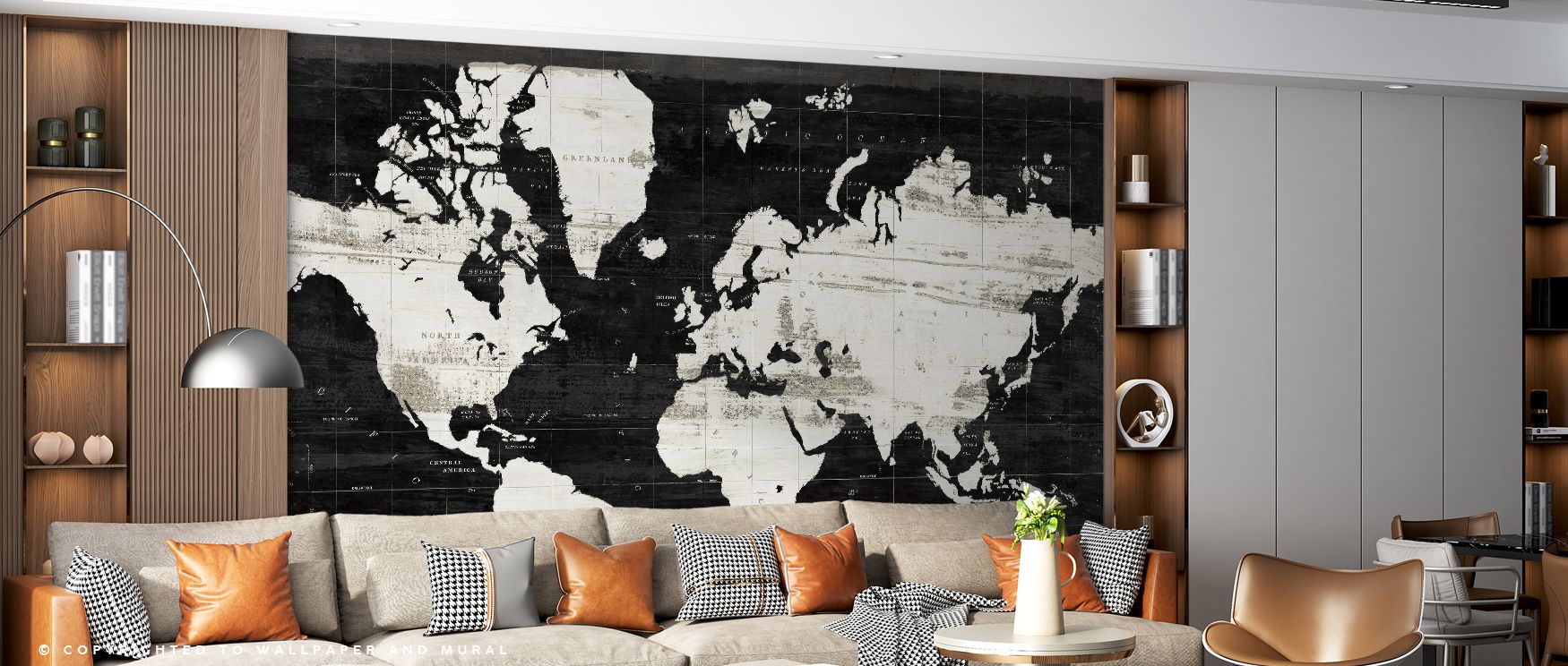 Across the World Map Black Wallpaper, geography is rendered in painterly precision. Black lines define continents, while oceans flow in subtle tones. Its artistry enhances balance, creating walls filled with sophistication. This design transforms offices 