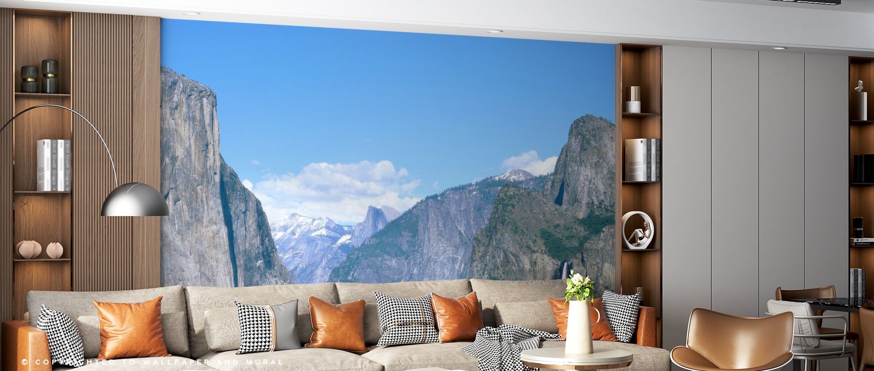 Painted with balance, the Yosemite Valley Wallpaper portrays landscapes filled with harmony. Peaks and valleys glow with muted tones, creating calm. The imagery enhances interiors with grandeur, celebrating natural artistry. This wallpaper uplifts living 