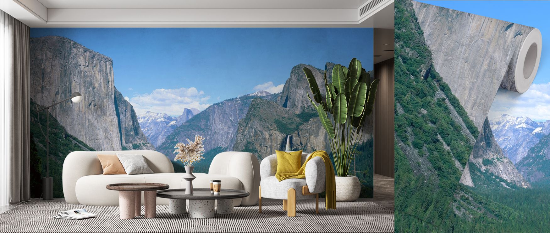 With painterly precision, the Yosemite Valley Wallpaper reveals peaks rising gracefully against skies. Valleys flow in harmony, creating balance. The imagery enriches interiors with artistry, offering decorative tranquility. This design uplifts homes with