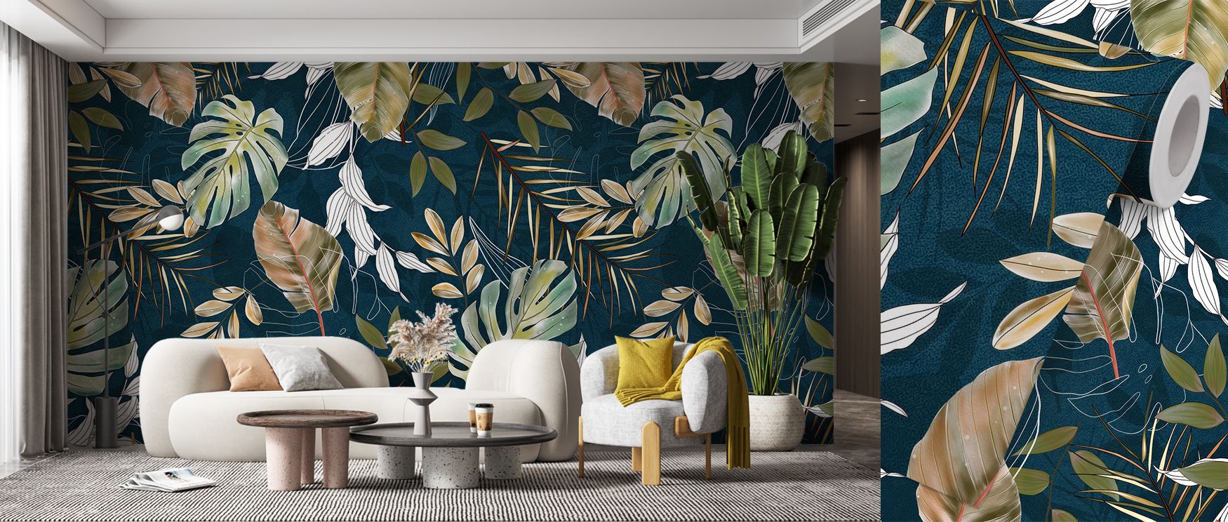 With shimmering tones, the Green Tropics with Gold Accent Wallpaper portrays tropical leaves rendered in luminous palettes. Each form suggests vitality, radiating charm. The imagery enriches interiors with artistry, uplifting bathrooms with sophistication