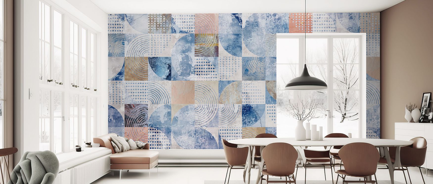 Within this wallpaper, the 1970 Fresco Wallpaper portrays vintage patterns painted in muted tones. Each detail radiates heritage, creating rhythm. The imagery enriches interiors with artistry, uplifting living areas with nostalgia. This design enriches wa