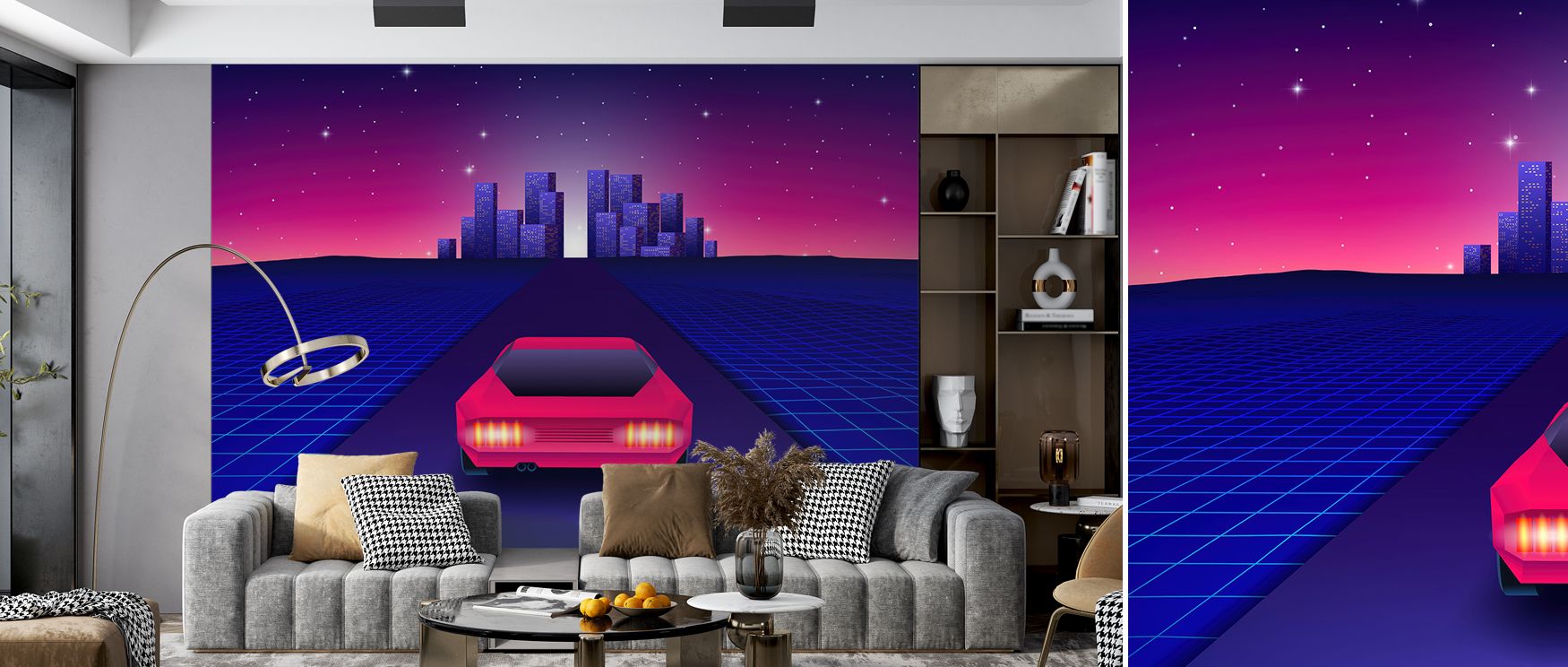 Showcasing dynamic retro artistry, the 80s Driving Wallpaper highlights cars and roads painted in luminous palettes. Each detail resonates with nostalgia, enriching interiors. The imagery uplifts offices with charm, turning walls into decorative cultural 
