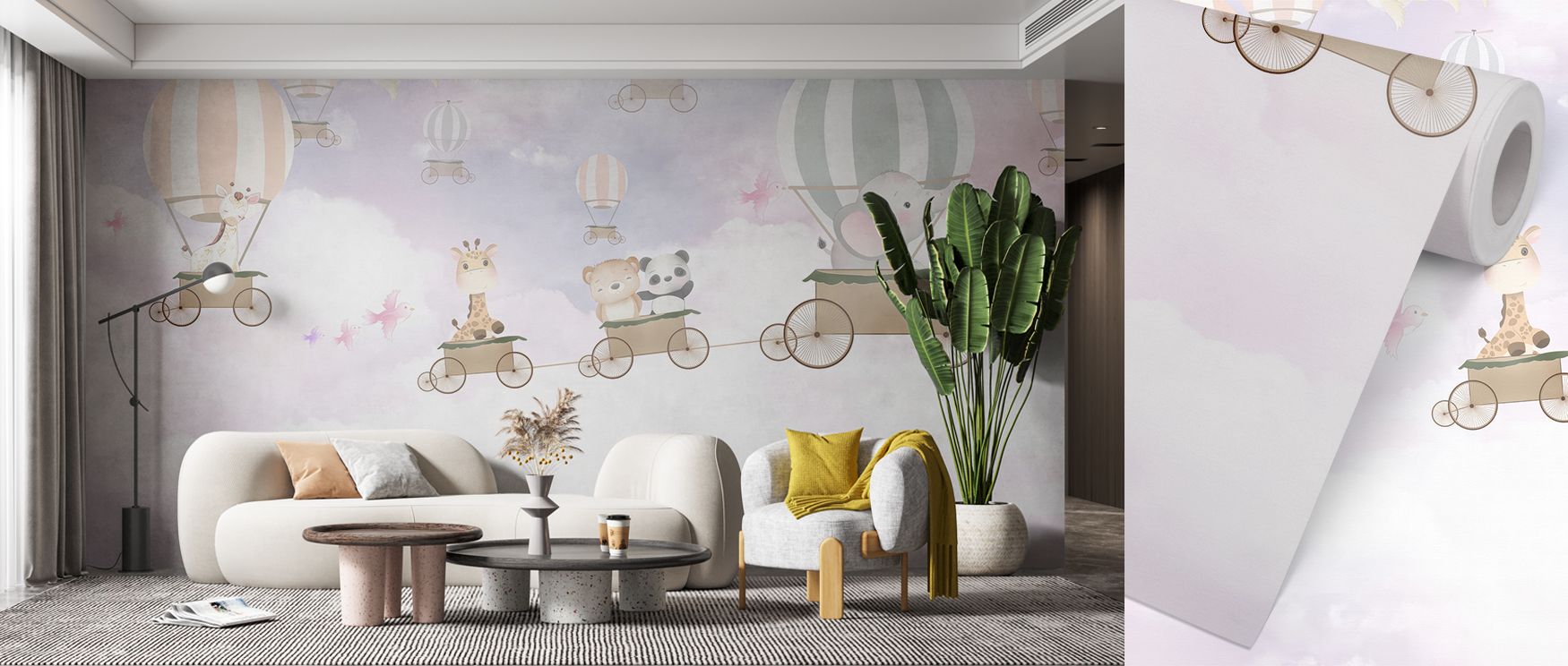 With soft hues, the Adorable Cloud Adventure Wallpaper reveals clouds painted with whimsy. Each detail resonates with artistry, enriching interiors with delight. The imagery uplifts bedrooms with playful charm, turning walls into decorative showcases fill