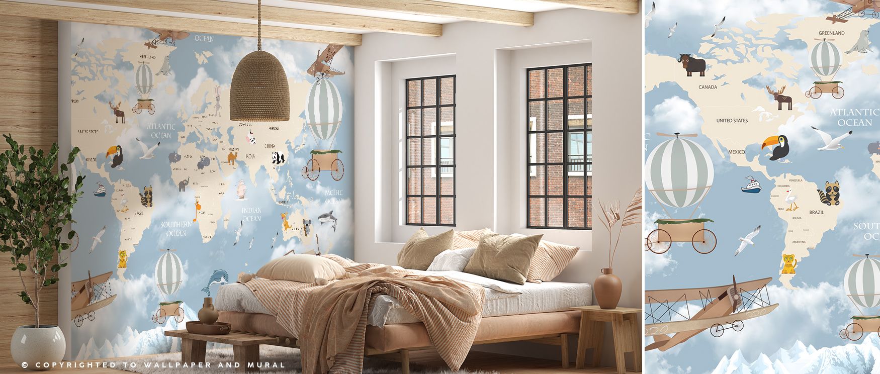 The Adventure World Map Wallpaper highlights geography painted in subtle tones. Each continent resonates with artistry, enriching interiors with sophistication. The imagery uplifts study rooms with educational pride, turning walls into decorative canvases