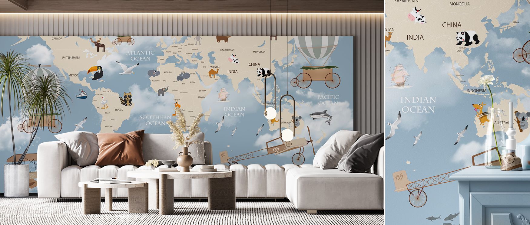 A refined portrayal of the Adventure World Map Wallpaper shows continents painted with muted tones. Each detail conveys artistry, enriching interiors with sophistication. The imagery uplifts living spaces with cultural pride, turning walls into decorative