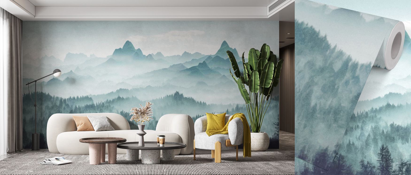 A vivid portrayal of the Amazing View Wallpaper highlights sweeping ridges softened by warm golden sunlight under pale skies. Each surface radiates artistry, enriching interiors with grandeur. Living rooms uplifted by this imagery glow with charm, walls t