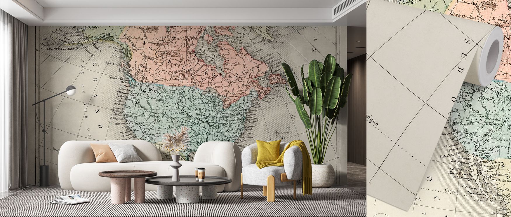 The Amerique Du Nord From Atlas Universel Wallpaper highlights labels and lines flowing across paper-toned surfaces. Each form resonates with artistry, uplifting offices with cultural richness. Walls glow with focus when paired with this palette, turning 