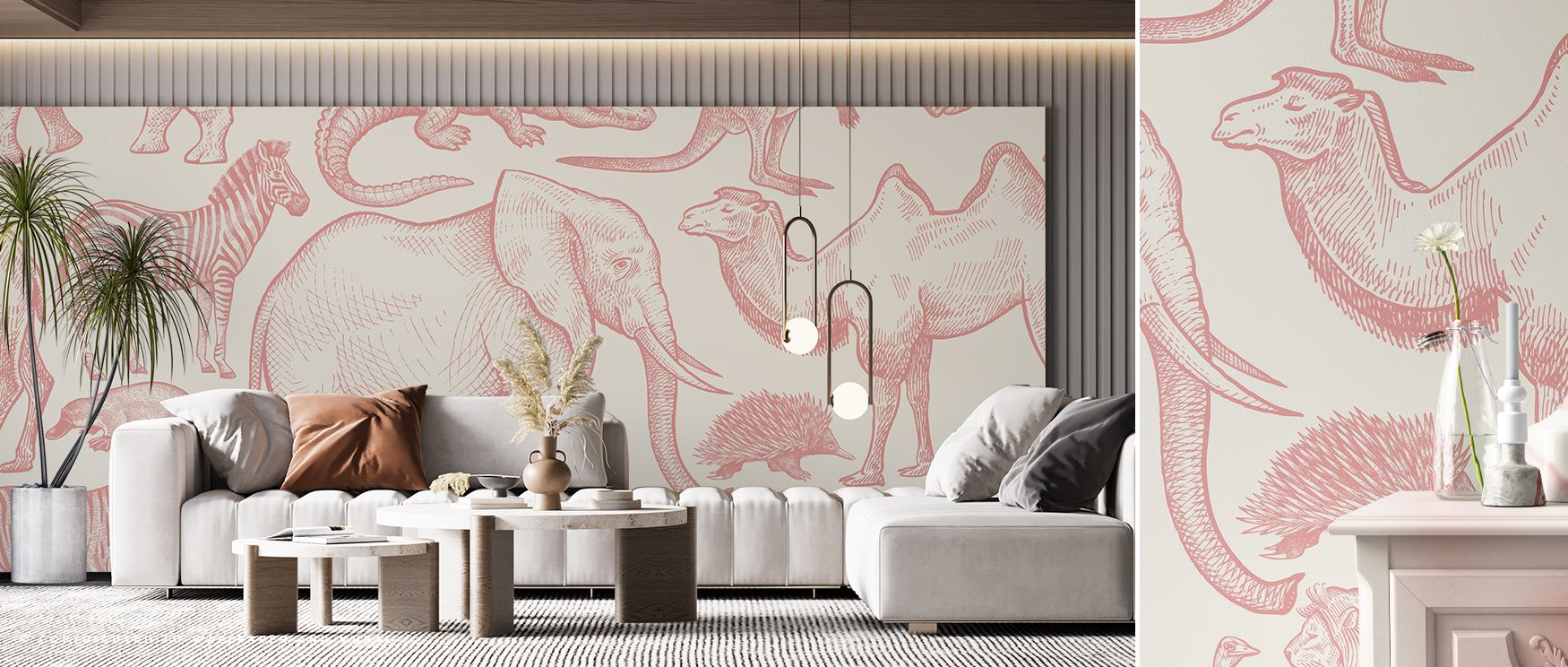 A stunning depiction of the Animals All Over The World Large Wallpaper, where artistic animals surround the viewer in playful harmony. The vibrant scenes inspire creativity and curiosity, turning any nursery or playroom into a world of imagination filled 