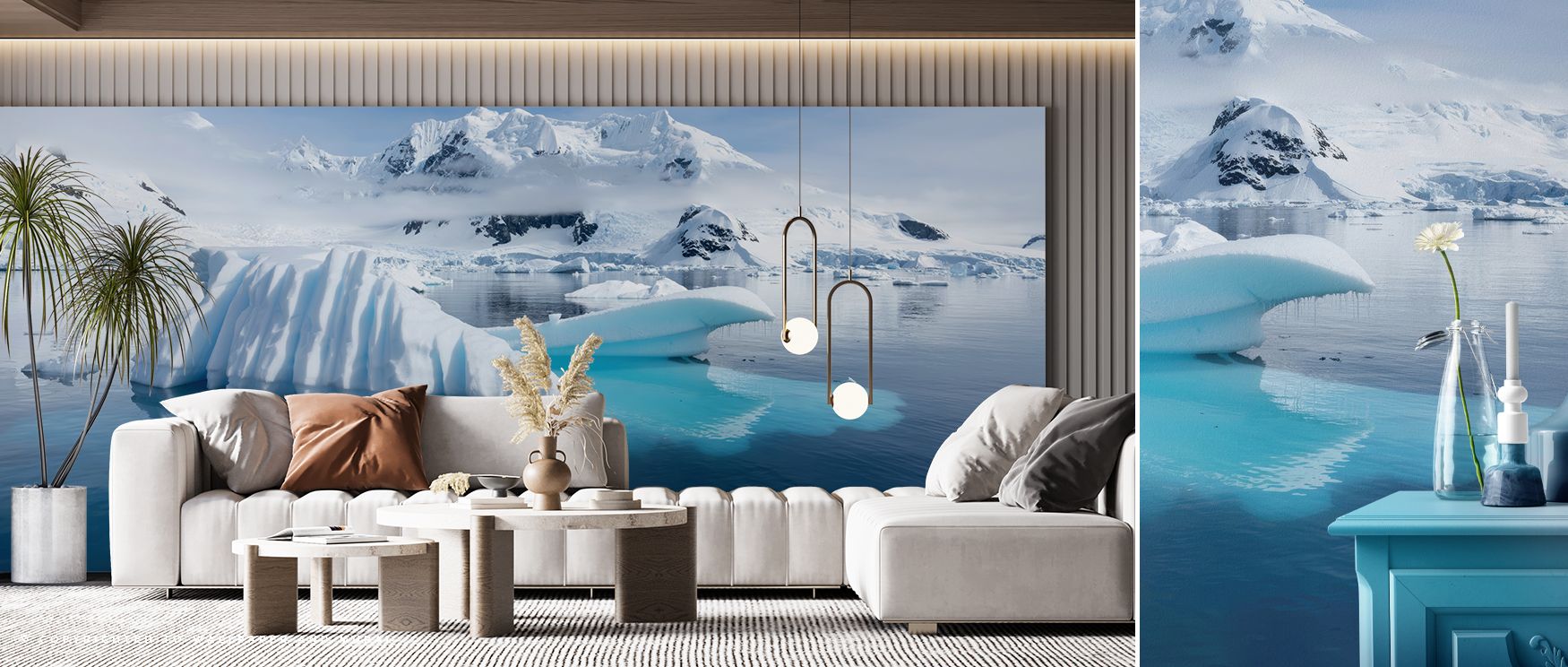Presenting the Antarctica Wallpaper, landscapes resonate with icy brilliance, reflecting both tranquility and elegance, turning walls into decorative horizons of serene grandeur and atmospheric beauty. 