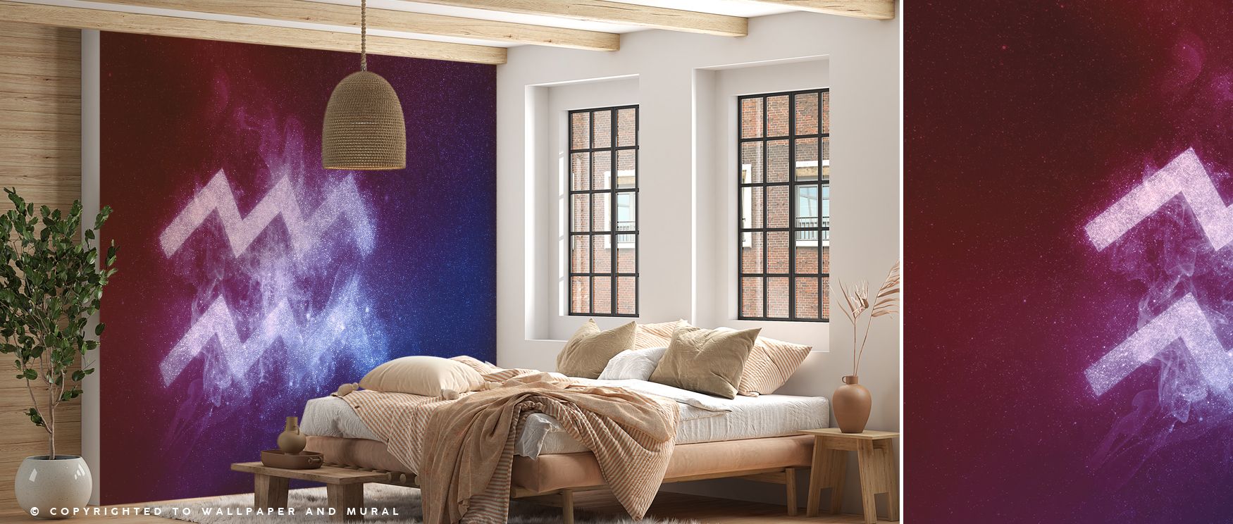 Aquarius symbolism thrives in Aquarius Zodiac of Stars Wallpaper, where cosmic motifs inspire imagination. Stars sparkle softly, creating immersive rhythm. Interiors glow with inspiration, making living rooms or bedrooms celestial retreats filled with cha