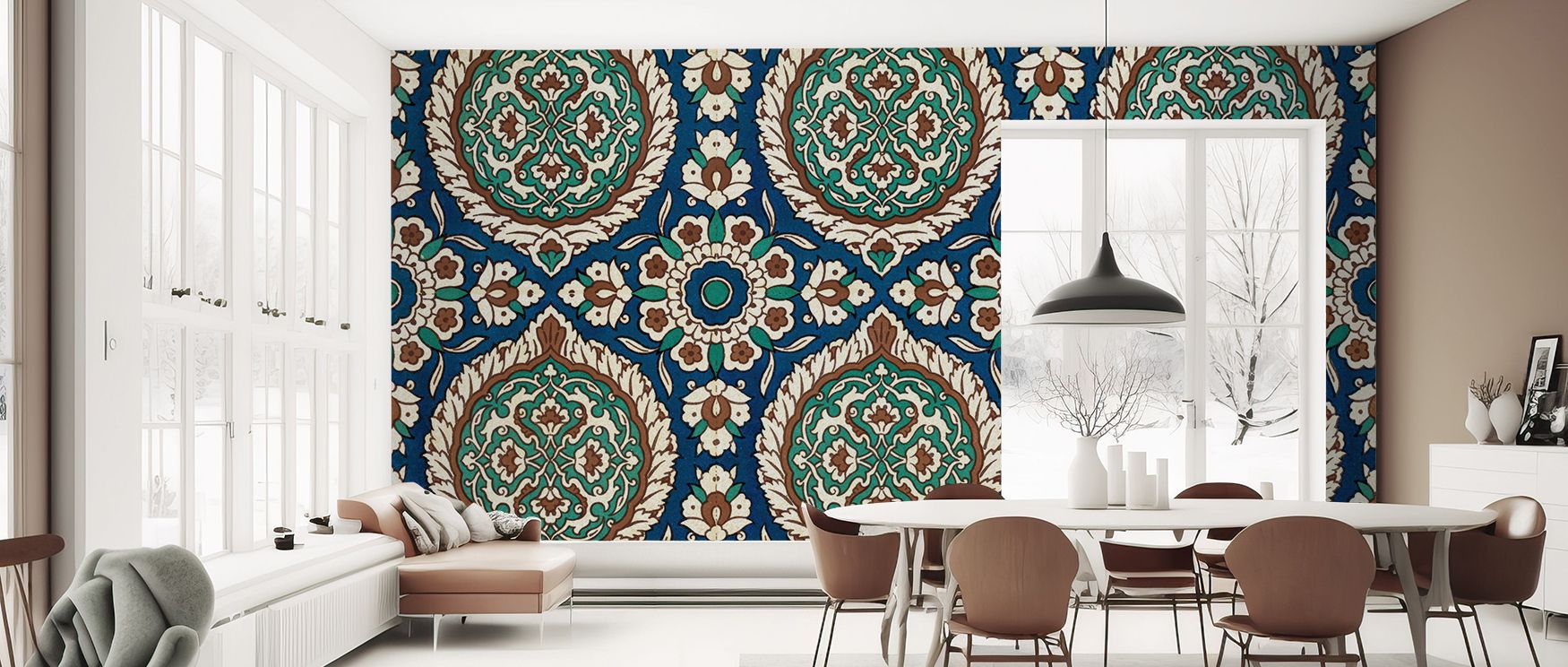 Geometric flow marks Arabe Dreams no. 49 Wallpaper, where patterns create cultural rhythm. Each motif enriches walls with character, uplifting interiors. Living spaces or bedrooms gain elegance from its refined artistry.