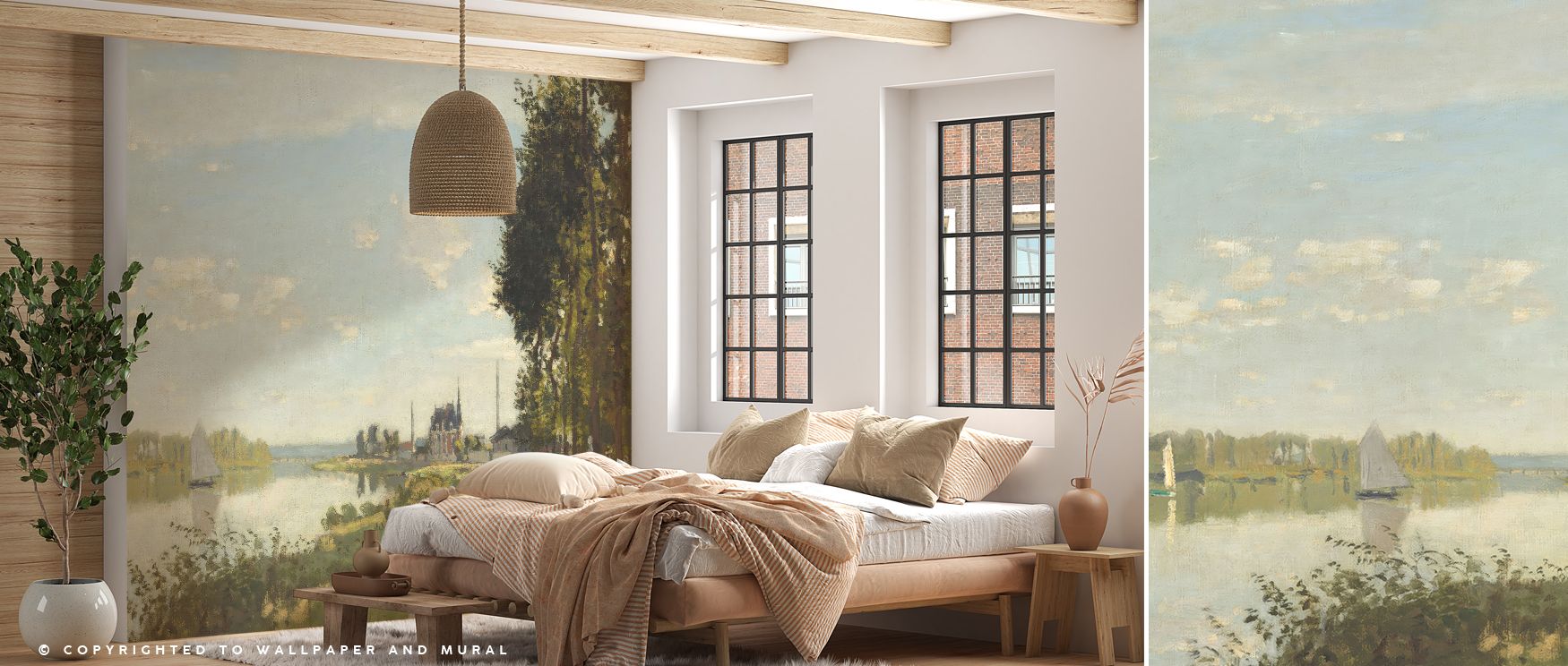 French scenery thrives in Argenteuil Wallpaper, where soft tones highlight landscapes. The imagery feels timeless, turning walls into peaceful retreats. Interiors glow with natural charm, ideal for living rooms or studies.