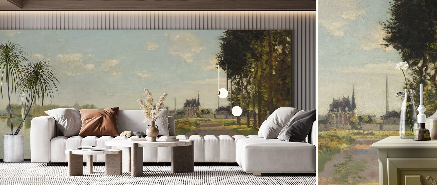 Rural refinement defines Argenteuil Wallpaper, where countryside beauty creates atmosphere of balance. The palette conveys stillness, turning interiors into peaceful retreats. Perfect for studies or bedrooms, it uplifts spaces with charm.