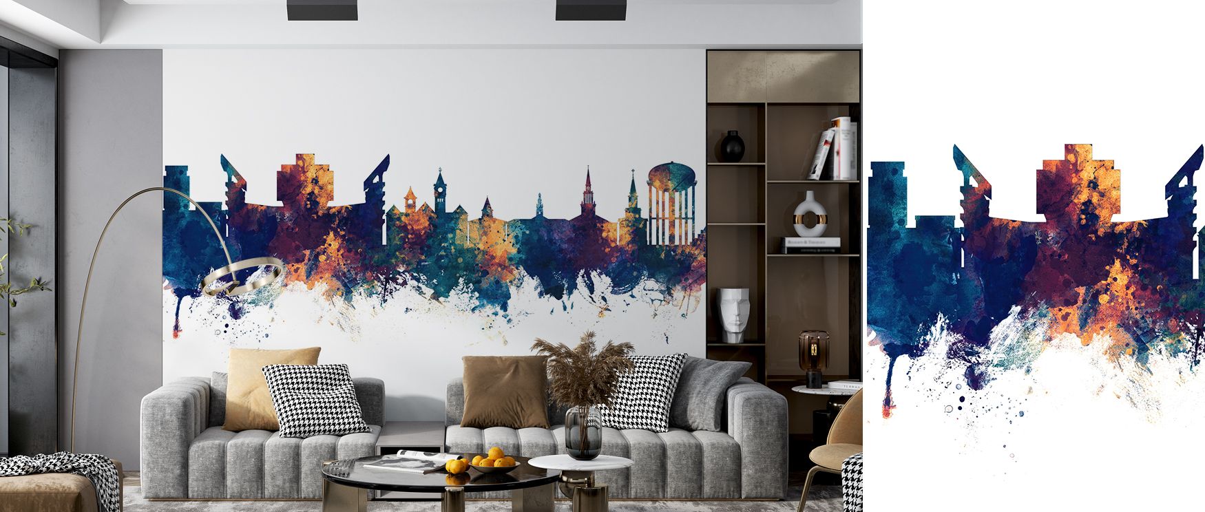 Cultural presence radiates from Auburn Alabama Skyline Blue & Bronze Wallpaper, where silhouettes glow under warm bronze. The palette reflects charm and sophistication, uplifting interiors with elegance. Bedrooms, offices, or living spaces benefit from ti