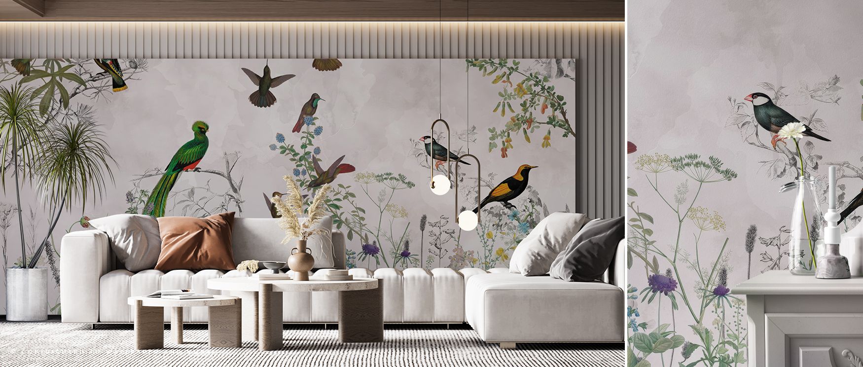 Avian harmony thrives in Aves Wallpaper, where detailed feathers and postures enrich walls. The design conveys timelessness, shaping interiors with sophistication. Offices or bedrooms benefit from atmosphere of elegance, filled with beauty and calmness.