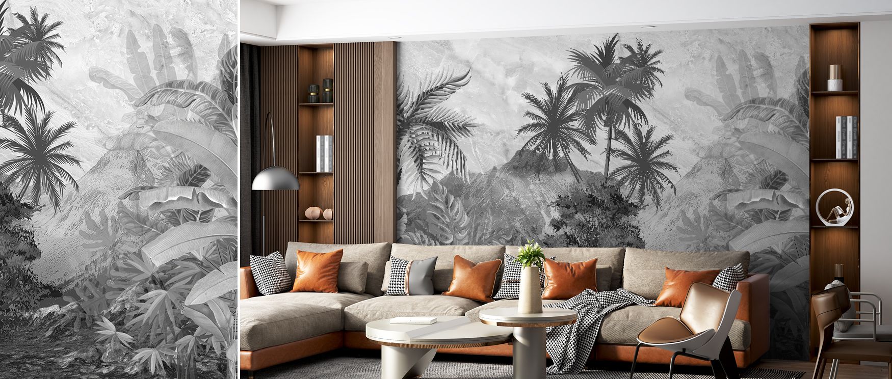 Tropical refinement emerges in Banana Trees Sketching Wallpaper, where sketches highlight textures of banana trees. The design radiates serenity, enriching interiors with balance. Living spaces glow with harmony, making walls appear natural, artistic, and