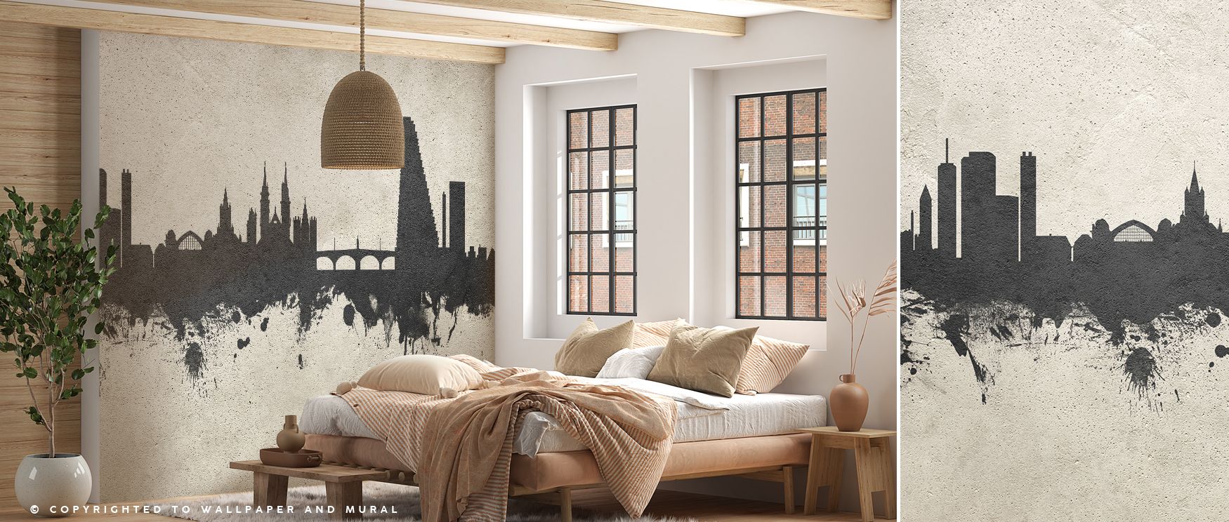 Distinct silhouettes define Basel Switzerland Skyline Concrete Wallpaper, where urban lines create bold atmosphere. The palette conveys balance and grit, uplifting interiors. Offices or lofts benefit from industrial charm, making spaces stylish retreats f