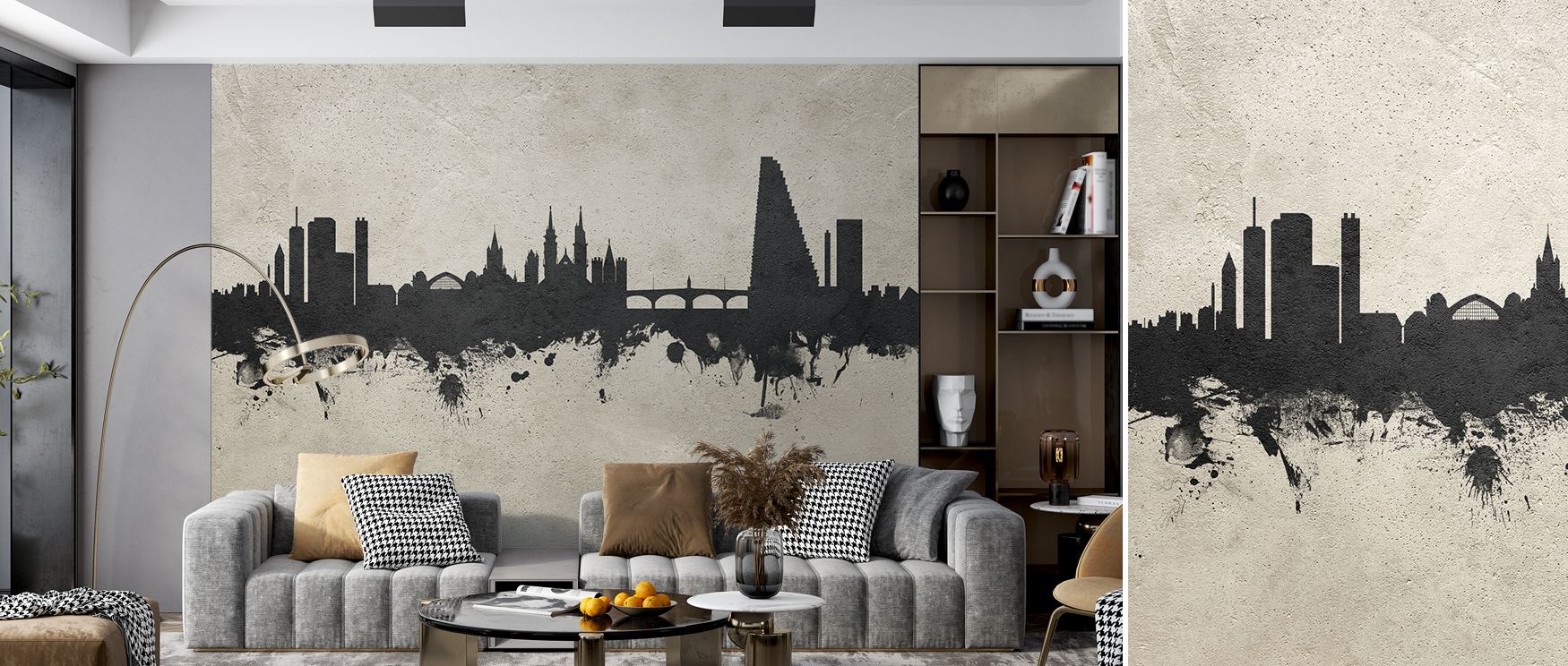 Modern artistry flows through Basel Switzerland Skyline Concrete Wallpaper, where concrete tones highlight architectural rhythm. Each detail enriches interiors with industrial elegance. Offices or bedrooms glow with stylish grit, making walls refined and 
