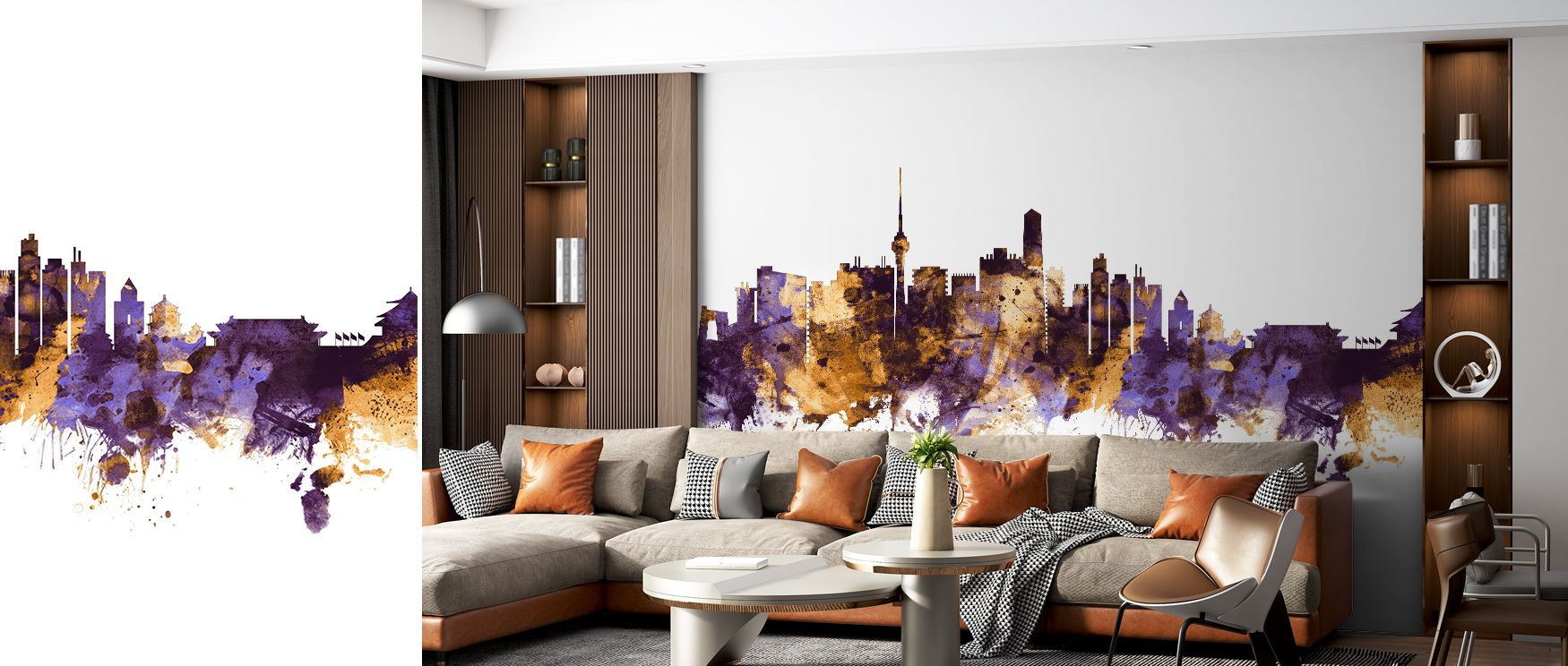 A sense of majesty flows through Beijing Skyline Purple & Gold Wallpaper, where architecture shines in bold contrast. Interiors reflect luxury and balance, turning bedrooms or offices into radiant retreats. 