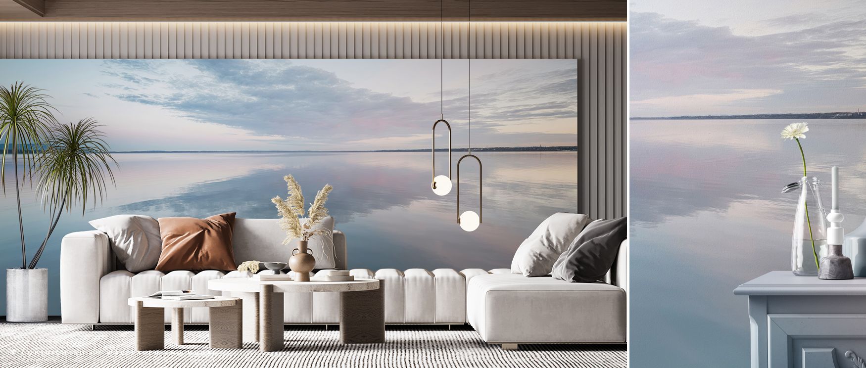Gentle tones highlight reflections of nature, enriching interiors with refinement offered by Bellingham Reflections Wallpaper. Walls glow with balance, making bedrooms or offices radiant retreats. Its imagery captures timeless serenity and charm. 
