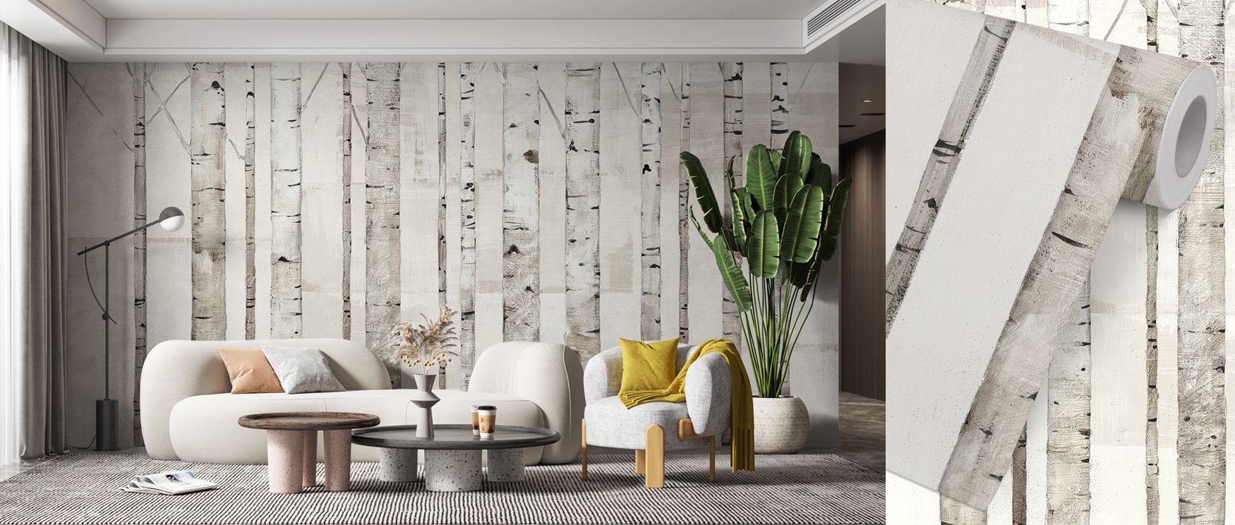 Natural artistry shines through the imagery of Birch Trees on White Wallpaper, where crisp tones balance detail and serenity. Interiors glow with charm, turning walls into luminous retreats. Bedrooms or living rooms benefit from its graceful energy. 