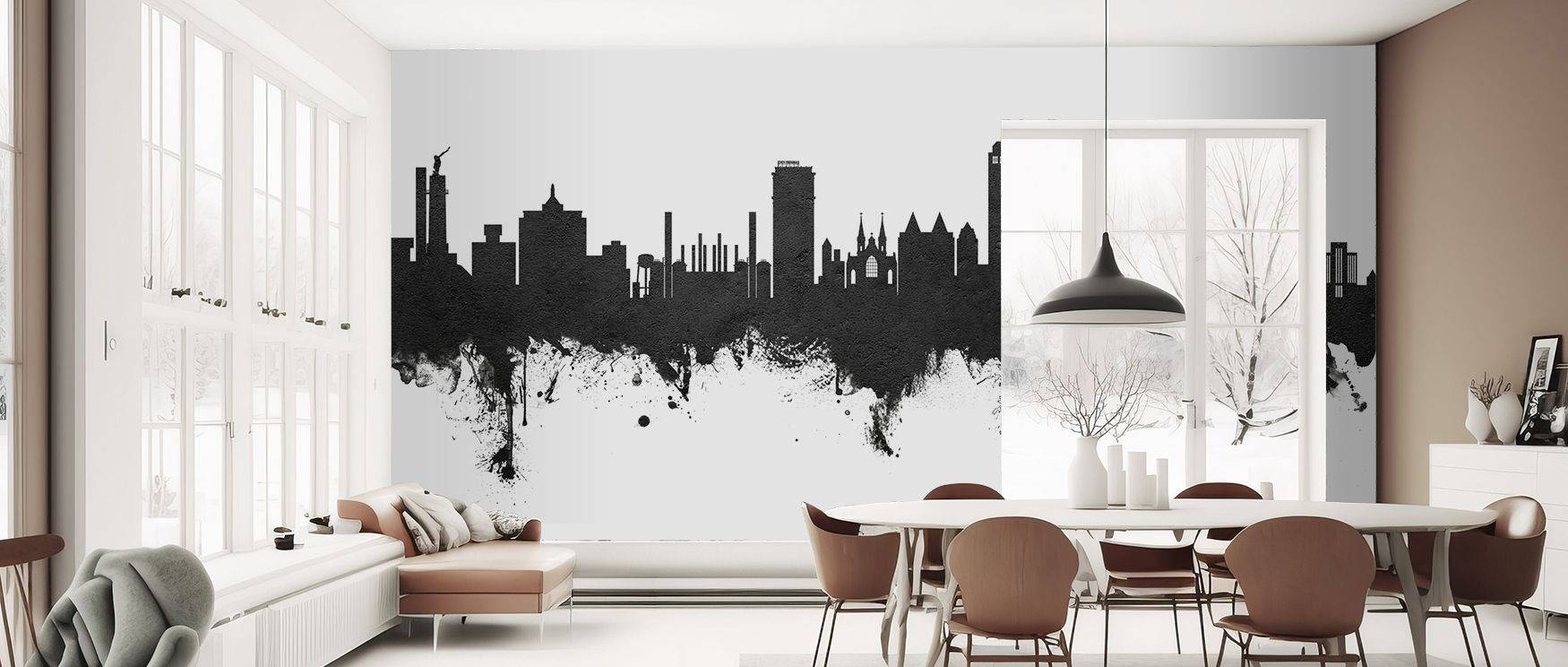 The beauty of Birmingham’s skyline radiates through layers of shadow and light, giving interiors timeless atmosphere. This wallpaper enriches walls with detail, filling living rooms or bedrooms with refinement. Its monochrome tones uplift interiors, creat